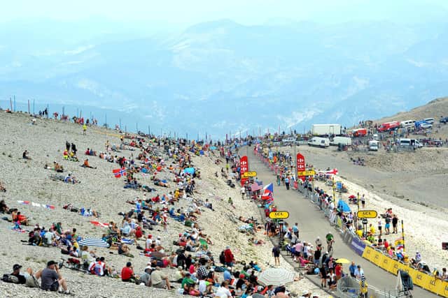 Crowds in 2013 on Mont Ventoux, in Provence, the last time the Tour de France raced to its summit.