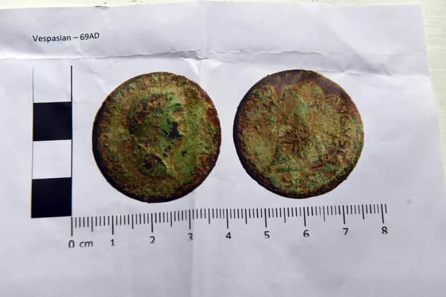 Andrew Agate from the Hancock Museum authenticated the coin - dating it to be from around 69 A.D