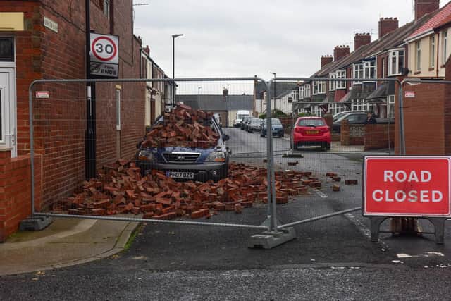 Gloucester Avenue in Fulwell was closed due to structural damage caused  by Storm Arwen.