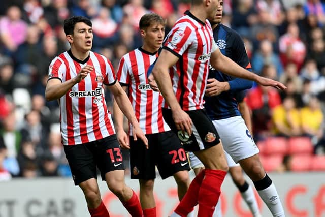 Sunderland played Luton in their traditional black shorts. But the shorts will be red for the home game against Hull City on Good Friday.