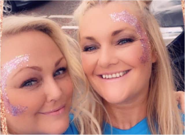 Ashleigh (right) with her friend Catherine who was diagnosed with cervical cancer in her early 30s.
