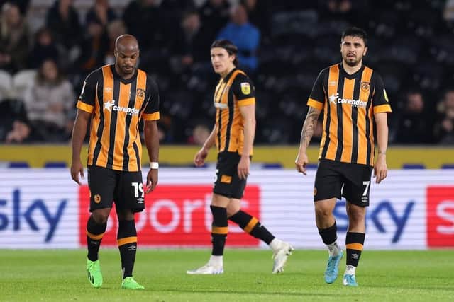 Oscar Estupinan and Ozan Tufan of Hull City. (Photo by George Wood/Getty Images)