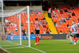 Trai Hume celebrates after scoring against Dundee United.