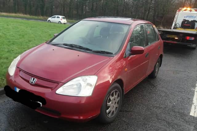 Police seized a red Honda Civic driving dangerously in Ryhope, Penshaw and Washington