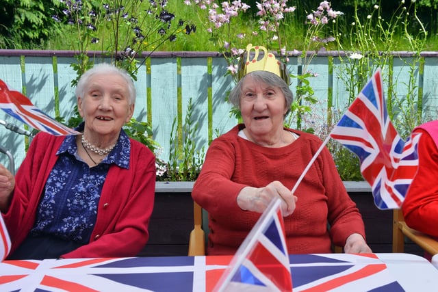 Enjoying the Jubilee festivities at The Laurels Care Home.