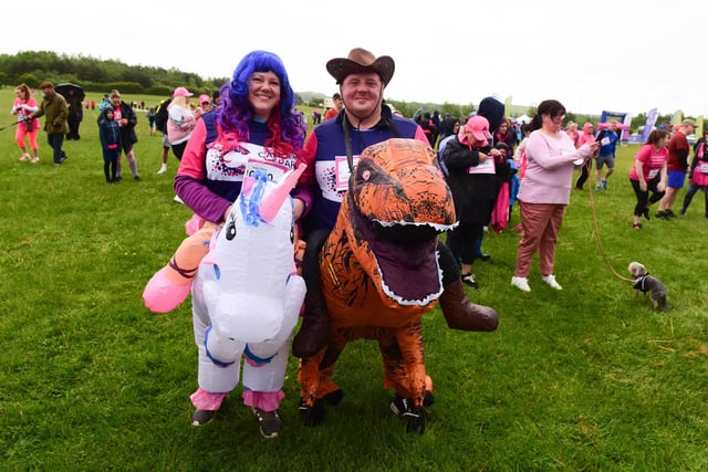 Andrew and Catherine Pipe of Sunderland show off their creative costumes for the event.