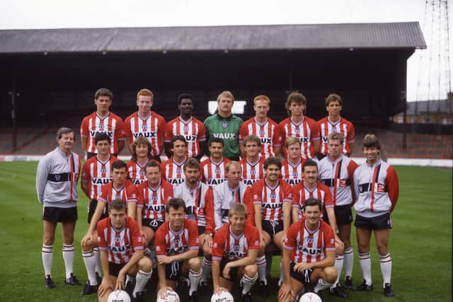 John MacPhail, back row, left, with the Sunderland line up ahead of the successful 1987/88 Third Division title-winning season - prior to the key arrival of Marco Gabbiadini. 

Back row, from left to right: John MacPhail, David Corner, Gary Bennett, Iain Hesford, Nigel Saddington, Gordon Armstrong, Keith Bertschin; Second row: Jim Morrow (scout), George Burley, Eric Gates, Frank Gray, Reuben Agboola, Mark Proctor, John Kay, Chris McMenemy (coach), Steve Smelt (physio); Third row: Paul Lemon, Paul Atkinson, Viv Busby (assistant manager), Denis Smith (manager), John Moore, Dale White; Front: Gary Owers, Steve Doyle, Dave Buchanan, John Cornforth.