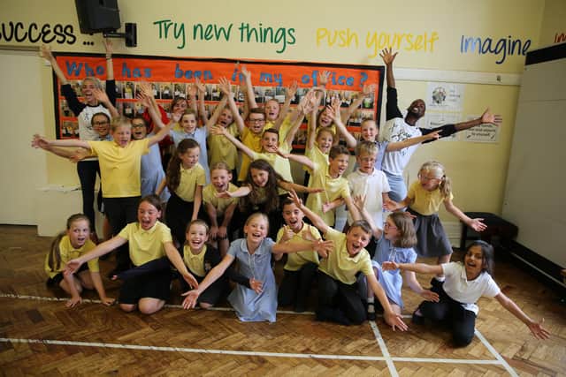 Pupils from Usworth Primary School took part in Artsfix activities.