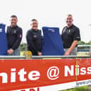 from left, Alan Oliver, head of football for WUFC First Team, Craig McDonald, deputy convener for Unite, Gary Collin, general manager for Nissan Leisure and Paul Cox, Convener for Unite at Nissan.