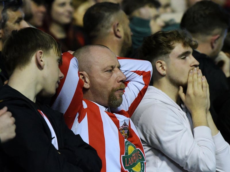 Passionate Sunderland fans cheer the Black Cats on away from home at Birmingham City.