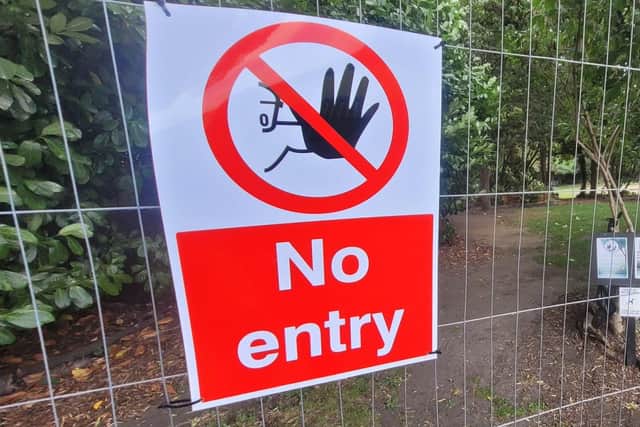 Fencing was put up blocking access to Elvet Green last month.