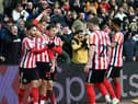 Sunderland players celebrate after scoring against Bristol City. Picture by Martin Swinney