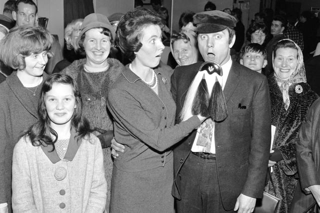 Actor Kenneth Cope, who played Jed Stone in Coronation Street, visits the Ideal Home Exhibition in Waverley Market in April 1966.