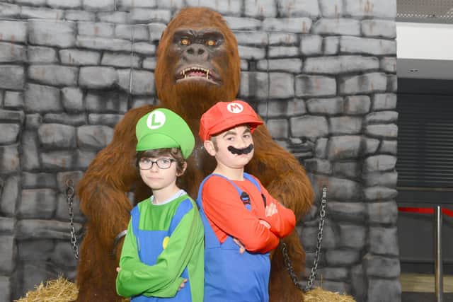 Carter Welch, 8 as Luigi and Oliver Steel, 8 as Mario.