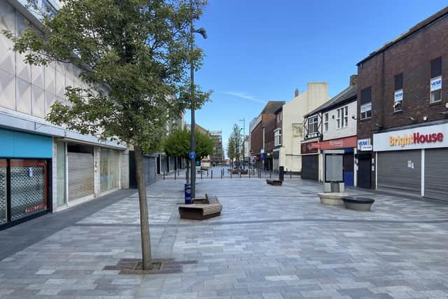 A deserted High Street West, in Sunderland, before the coronavirus lockdown restrictions were eased. Picture by FRANK REID.