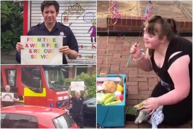 Sunderland youngster Emily Lardner was given a surprise visit by crews from Tyne and Wear Fire and Rescue Service as she shielded with her family during the coronavirus pandemic.