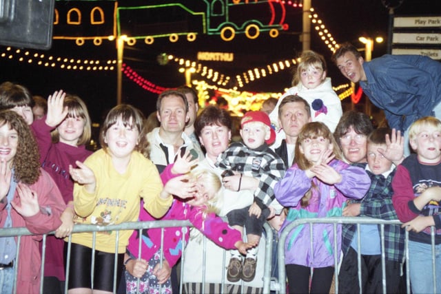 Happy faces of all ages as families enjoy the Illuminations display in 1995.