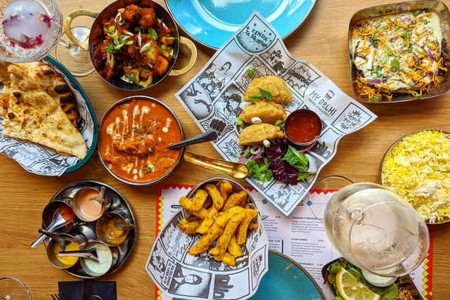 A selection of dishes at My Delhi Sunderland including the award-winning 1950s butter chicken