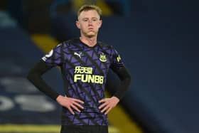 Sean Longstaff reacts to Newcastle United's defeat at Elland Road.
