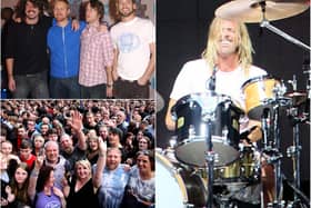 The late Taylor Hawkins, pictured far right in the group picture, performed with his fellow Foo Fighters at Sunderland's Stadium of Light in 2015.