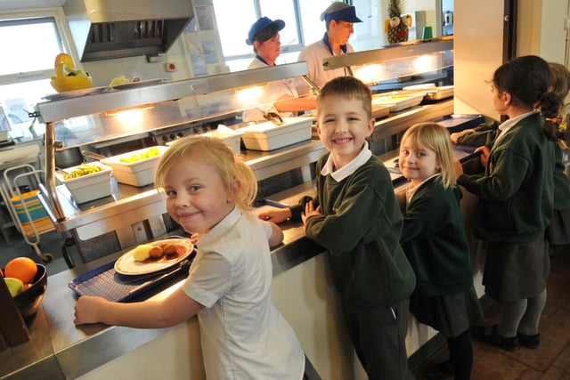 School meals being served up at Hillview Infants School in this photo from 9 years ago.