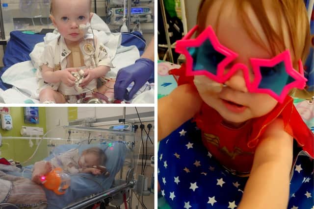 Beatrix Archbold, the mini super hero who has taken her first steps in hospital.