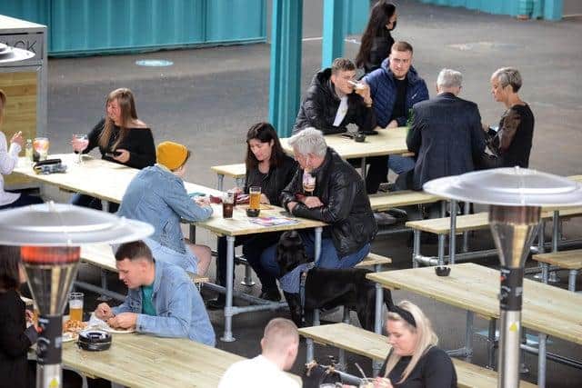 People can sit in for food and drink at Stack from April 12