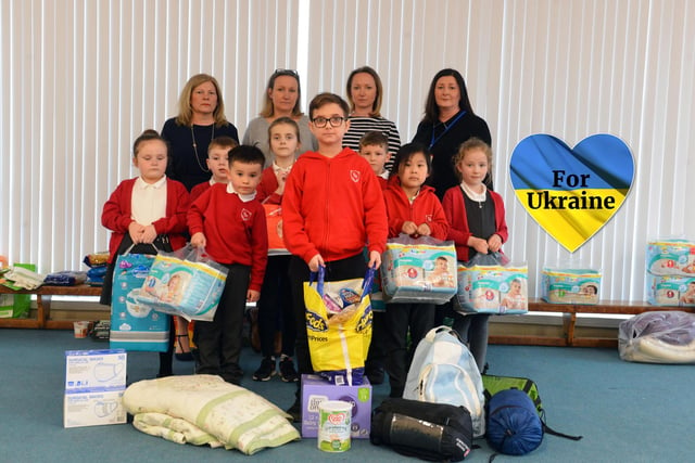 11 Getting the ball rolling
Pupils from English Martyrs' RC VA Primary School with some of the donated items they have collected. The school were the first to contact the Echo about their Ukraine appeal.