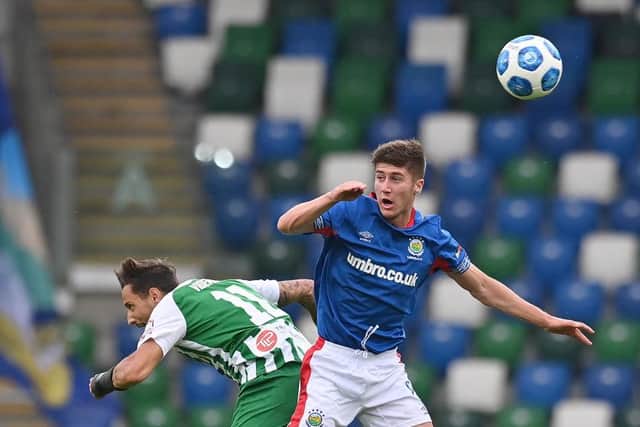 Sunderland target Trai Hume playing for Linfield (Photo by Charles McQuillan/Getty Images)