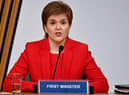 First Minister Nicola Sturgeon gives evidence to a Scottish Parliament committee examining the handling of harassment allegations against former first minister Alex Salmond on March 3, 2021 in Edinburgh, Scotland.