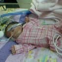 Scarlett as a baby in the Freeman Hospital