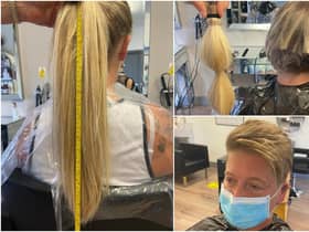 Sunderland mum Rebecca Rickett before and after her hair transformation.
