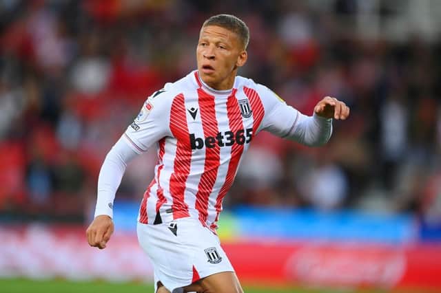 Dwight Gayle playing for Stoke City. (Photo by Michael Regan/Getty Images)