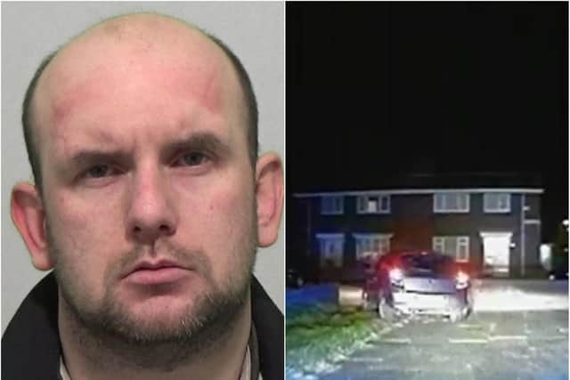 Serial road menace Adam Calvert had sped through residential streets, travelled the wrong way around roundabouts, gone through red lights and drove on public footpaths with two police cars on his tail.