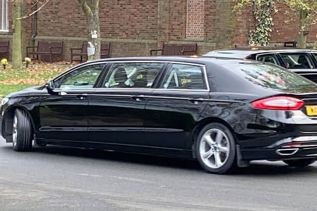 Ryan Collier's Funeral Cortege arrives at Sunderland Crematorium.