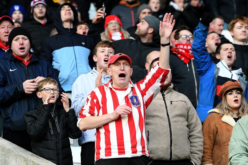Sunderland fans in action at the Stadium of Light during the game against Blackburn Rovers in the Championship earlier this season.