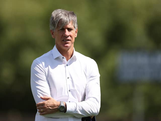 WEALDSTONE, ENGLAND - JULY 23: Watford Sporting Director Cristiano Giaretta before a pre-season friendly between Watford and Southampton at Grosvenor Vale on July 23, 2022 in Wealdstone, England. (Photo by Richard Heathcote/Getty Images)
