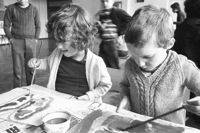 Margaret Brennan and Simon Gordon were pictured during a painting session at Pallion playgroup in 1978.