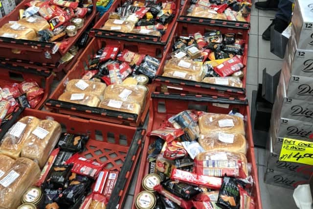 At times an aisle worth of food was being delivered to people in need every day
