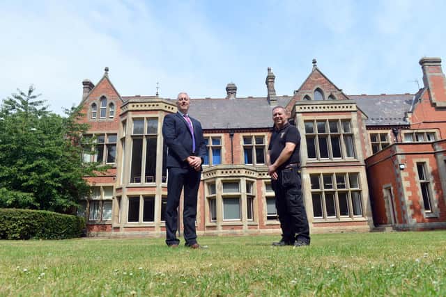 St Aidan's Catholic Academy is to benefit from a rebuiding programme scheme. From left headteacher Glen Sanderson and site manager Ernie Laws.