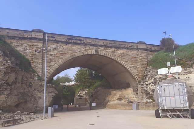The cave is just behind the beach entrance to Roker Park.