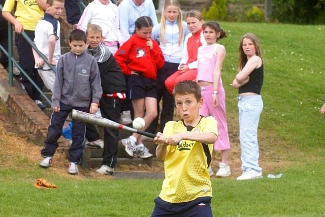 Lots of action at Hasting Hill Primary School during this coaching session in 2005.