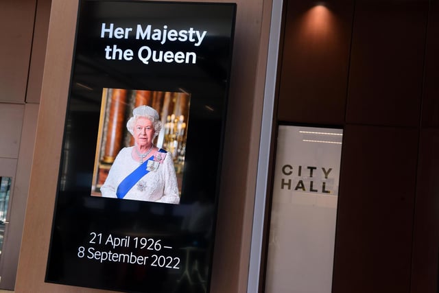 The City Hall in Sunderland city centre have honoured the Queen.