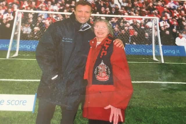 Doreen with her grandson, former Sunderland star Michael Gray.