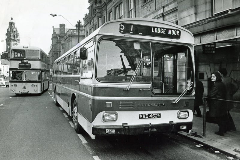 A Swedish bus on trial in Sheffield in April 1970