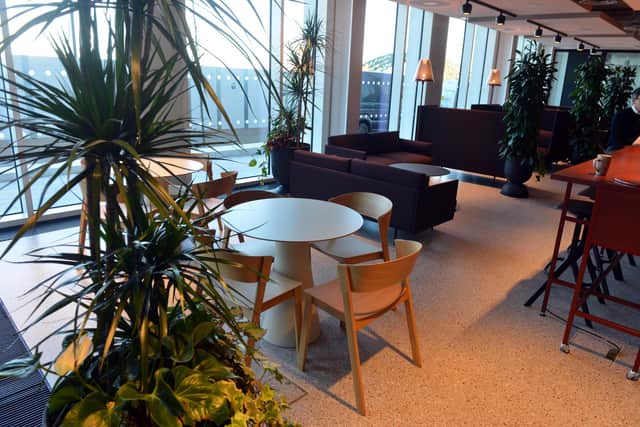 Inside the new City Hall cafe, Brew & Bake.