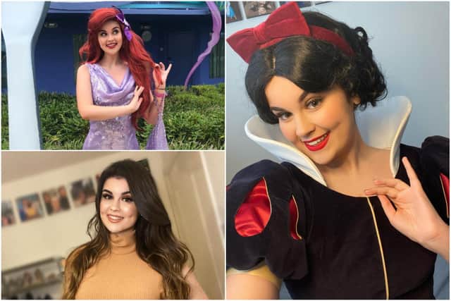 Georgia Grace Price has been sending personalised messages to hundreds dressed up as Disney Princesses.
