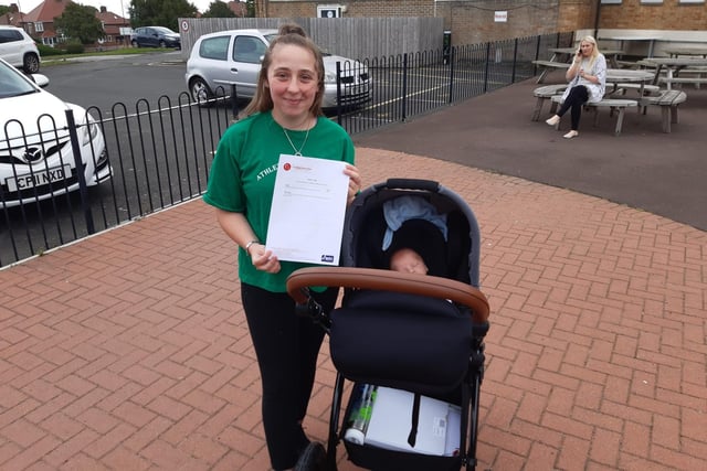 Young mum Sheena Lough, 18, got a distinction* and two distinctions in her BTEC Health and Social course despite the challenge of being pregnant in the second year of her studies.