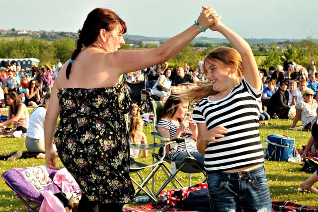 Dancing at the open air performance of Grease at Herrington Country Park as part of Sunderland Live in 2011.