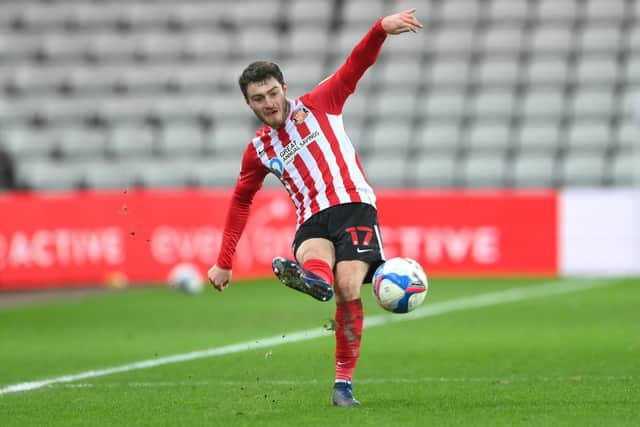 Sunderland player Elliot Embleton, now on loan at Blackpool, in action during the Sky Bet League One match between Sunderland and AFC Wimbledon.